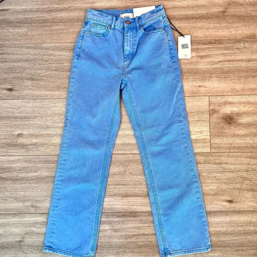 Urban Outfitters BDG Women's Blue Five Pocket Cowboy Straight Jeans Size 24 NWT‎